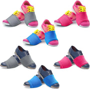 Dance Shoe Covers - Elastic Soft Unisex Dance Socks Over Shoes for Smooth Floors, Ideal for Ballet & Dancing - DancerInn Grey-Blue-Pink-6-pairs-One-Size