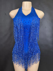 showgirl outfit with fringe bodysuit