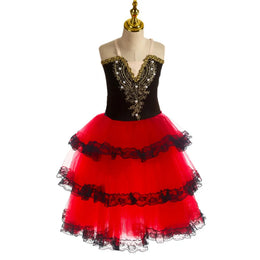 red spanish ballerina tutu dress