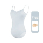 Dance Camisole - Sleeveless Bodysuit Dance Costumes with Adjustable Straps & Ruched Front for Gymnastics - DancerInn Light Blue / xxl 23.76 - 34757081432247 - 34757081432247