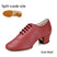 Dunkelrote Wildledersohle, 5 cm Absatz / US 4,5/EU 34 - Latein-Tanzschuhe für Damen – Leder-Übungsabsätze für Tanz-Salsa-Ballsaal-Training