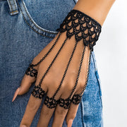 Gothic Bracelets Punk Chain Finger Bracelet Adjustable Vintage Link Hand Harness Ring for Parties, Festivals, and Daily Wear - DancerInn Women Dance Accessories 
