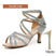 Hellblau – Wildledersohle – 10 cm Absatz / US 4,5/EU 34 - Lateinamerikanische Tanzsportschuhe – Jazz-, Bachata- und Salsa-Schuhe mit Strass-Wildledersohle für Damen