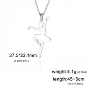 Gymnastic Jewelry & Ballet Jewelry for Ballerina Dancer Gymnast Gold Necklace Rhythmic Stainless Steel  Sport Jewelry - DancerInn ballerina-B-S