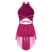 Ballet Dress Girl - Sleeveless Rhinestones Ballet Leotards for Girls Gymnastics, Ice Skating,  Lyrical, Latin & Contemporary Dance - DancerInn Kids Ballet Dresses