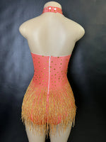 sleeveless bodysuit fringe performance leotards - 38490054328503 - 38490054328503