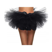 Ballet Tutu Skirt Women - Layered Tulle Fluffy Mini Ballet Skirt with Elastic Waist for Practice - DancerInn Black / One size