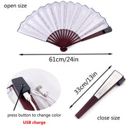 holiday party light up folding fan