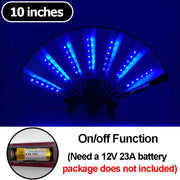 glowing neon light up fan