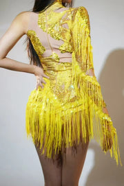 sheer mesh rhinestone bodysuit