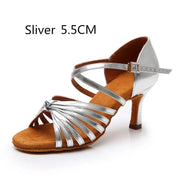 Latin Dancing Shoes for Women - Soft Suede Sole PU Upper Dance Heels for Ballroom Tango Salsa Bachata