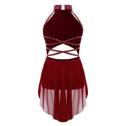 Ballet Dress Girl - Sleeveless Rhinestones Ballet Leotards for Girls Gymnastics, Ice Skating,  Lyrical, Latin & Contemporary Dance - DancerInn Kids Ballet Dresses