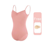 Dance Camisole - Sleeveless Bodysuit Dance Costumes with Adjustable Straps & Ruched Front for Gymnastics - DancerInn Pink 2 / xxl 23.68 - 34757081333943 - 34757081333943