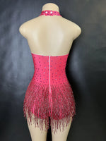 halter neck bodysuit fringe performance - 38490054164663 - 38490054164663