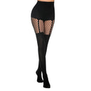 Black Fishnet Tights - Suspender Lingerie Pantyhose Dance Nightclub Style for Women - Style A