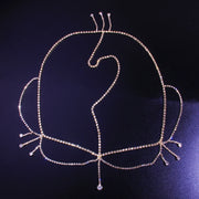 Rhinestne Headbands - Crystal Bridal Headpiece Bohemian Chain Forehead Jewelry for Indian Style Wedding Hair - DancerInn Gold