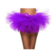 Ballet Tutu Skirt Women - Layered Tulle Fluffy Mini Ballet Skirt with Elastic Waist for Practice - DancerInn Purple / One size