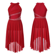 girls sleeveless latin dress dance