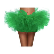 Ballet Tutu Skirt Women - Layered Tulle Fluffy Mini Ballet Skirt with Elastic Waist for Practice - DancerInn Green / One size