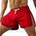 Red / S - Mens Split Running Shorts - Quick Dry Cargo Shorts for Men Athletic Breathable Elastic Waist Summer Sports Workout Gym Jogger for Fitness Training
