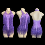 modern dance rhinestone body suit