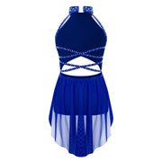 Ballet Dress Girl - Sleeveless Rhinestones Ballet Leotards for Girls Gymnastics, Ice Skating,  Lyrical, Latin & Contemporary Dance - DancerInn Kids Ballet Dresses