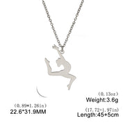 Gymnastic Jewelry & Ballet Jewelry for Ballerina Dancer Gymnast Gold Necklace Rhythmic Stainless Steel  Sport Jewelry - DancerInn F-steel