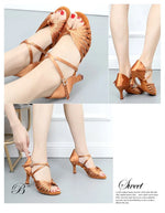 Latin Dancing Shoes for Women - Soft Suede Sole PU Upper Dance Heels for Ballroom Tango Salsa Bachata - 37291281481911 - 37291281481911