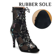 Leopard Print High Heel Sandals - Women's Dance Heels Shoes for Latin Jazz Tango Salsa Pole Dance DancerInn