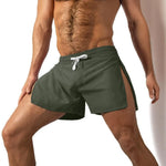 Mens Split Running Shorts - Quick Dry Athletic Cargo Shorts for Men Breathable Elastic Waist Summer Sports Workout Gym Jogger for Fitness Training - DancerInn Army-Green-XXL - 32502999777463 - 32502999777463