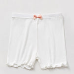 Girls Cartwheel Shorts for Under Dresses - Stretch Breathable Cotton Kids Toddler Dance Shorts Leggings for Athletic Bike Gym & Yoga - DancerInn White / 4XL/12T - 32931484598455 - 32931484598455