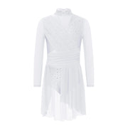 high neck dance dress for girls