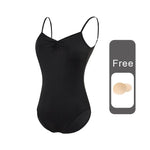 Dance Camisole - Sleeveless Bodysuit Dance Costumes with Adjustable Straps & Ruched Front for Gymnastics - DancerInn Black / xxl 22.14 - 34757081268407 - 34757081268407