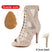 Beige Wildledersohle, 9,5 cm Absatz / US 4,5/EU 34 - Lateintanzschuhe – Damen-High-Heel-Schuhe mit Strass-Mesh für Salsa, Jazz und Bachata