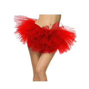 Ballet Tutu Skirt Women - Layered Tulle Fluffy Mini Ballet Skirt with Elastic Waist for Practice - DancerInn Red / One size