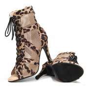 High Heel Dance Shoes - Dance Heels Boots with Open Toe Lace-Up Latin Dance Sandals for Salsa & Jazz DancerInn
