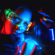 glowing cyberpunk led visor glasses