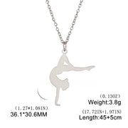 Gymnastic Jewelry & Ballet Jewelry for Ballerina Dancer Gymnast Gold Necklace Rhythmic Stainless Steel  Sport Jewelry - DancerInn B-steel
