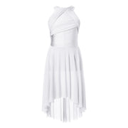 girls ruched latino dance dresses