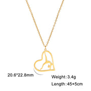 Gymnastic Jewelry & Ballet Jewelry for Ballerina Dancer Gymnast Gold Necklace Rhythmic Stainless Steel  Sport Jewelry - DancerInn heart-gold