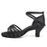 Black-Suede Sole-5.5m Heel / US 4.5/EU 34 - Salsa Dance Shoes for Women - Satin Mid High Heel Dance Shoes Latin Suede Sole for Jazz Bachata