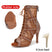 Braune Gummisohle, 9,5 cm Absatz / US 4,5/EU 34 - Lateintanzschuhe – Damen-High-Heel-Schuhe mit Strass-Mesh für Salsa, Jazz und Bachata