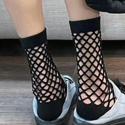 black fishnet socks dance sock