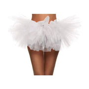 Ballet Tutu Skirt Women - Layered Tulle Fluffy Mini Ballet Skirt with Elastic Waist for Practice - DancerInn White / One size