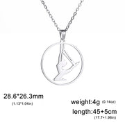 Gymnastic Jewelry & Ballet Jewelry for Ballerina Dancer Gymnast Gold Necklace Rhythmic Stainless Steel  Sport Jewelry - DancerInn Circle-steel