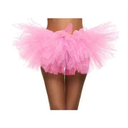 Ballet Tutu Skirt Women - Layered Tulle Fluffy Mini Ballet Skirt with Elastic Waist for Practice - DancerInn Pink / One size