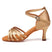 Light Brown-Suede Sole-7.5m Heel / US 4.5/EU 34 - Salsa Dance Shoes for Women - Satin Mid High Heel Dance Shoes Latin Suede Sole for Jazz Bachata