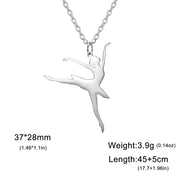 Gymnastic Jewelry & Ballet Jewelry for Ballerina Dancer Gymnast Gold Necklace Rhythmic Stainless Steel  Sport Jewelry - DancerInn ballerina-A-S