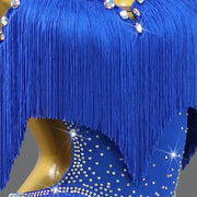 slip dress dance costume with fringe
