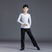 White-1 / XS - Boys Dance Costumes Suits - Black & White V-Neck Latin Ballroom Tango Salsa Outfits for Kids
